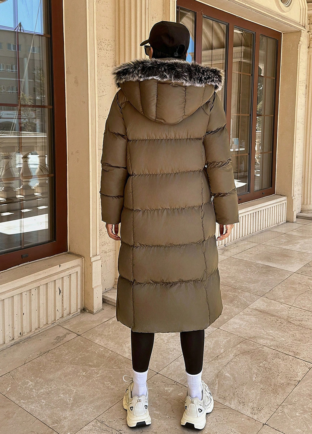Оливковая (хаки) зимняя куртка куртка-пальто SHEIN