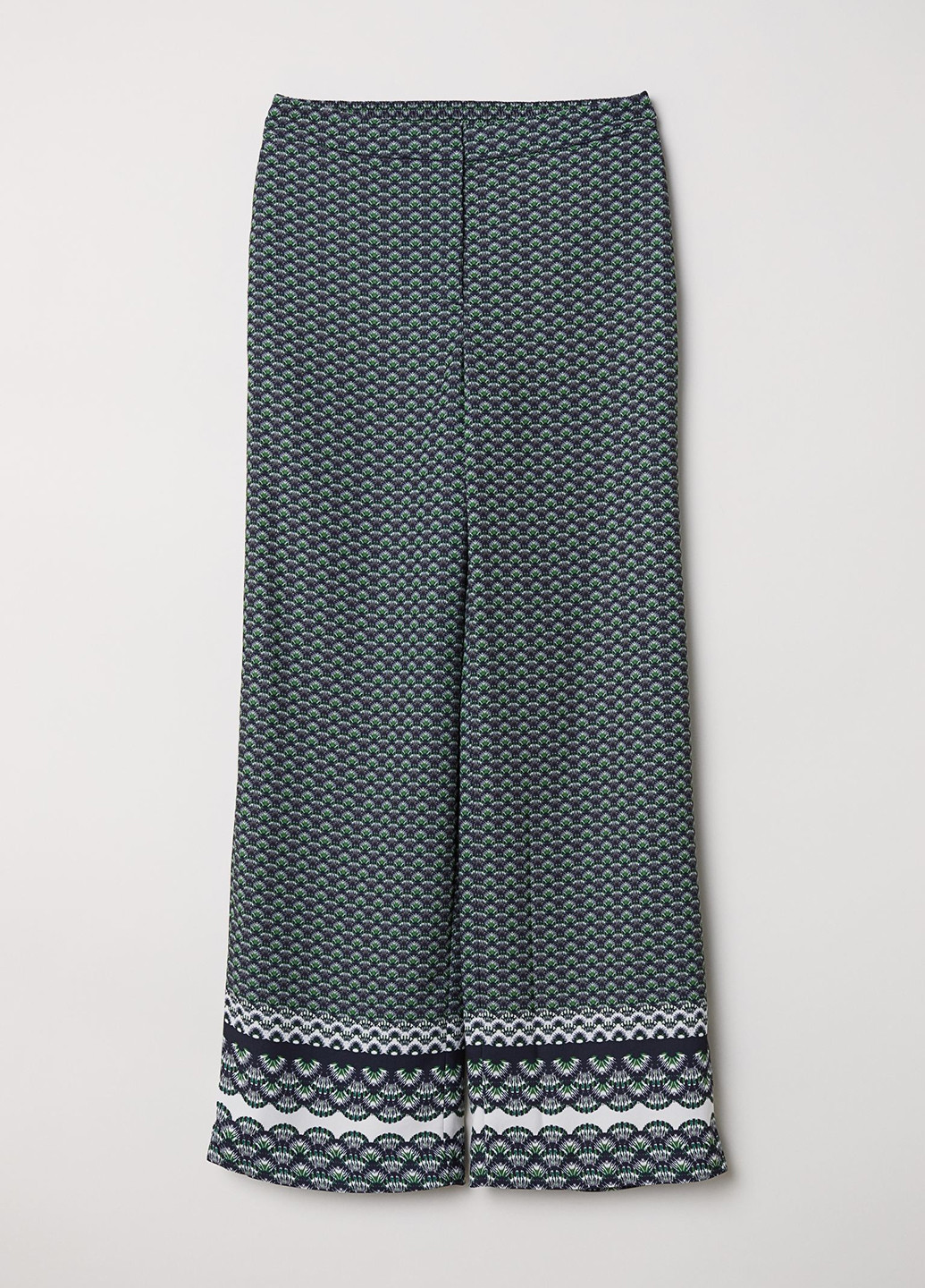 Комбинированные кэжуал летние прямые брюки H&M