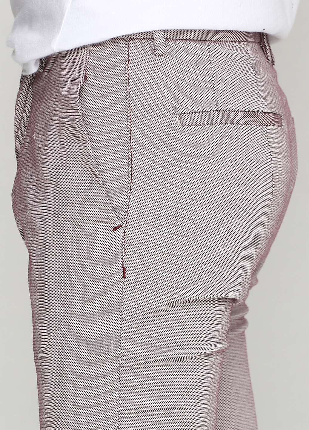 Бордовые кэжуал демисезонные со средней талией брюки Zara