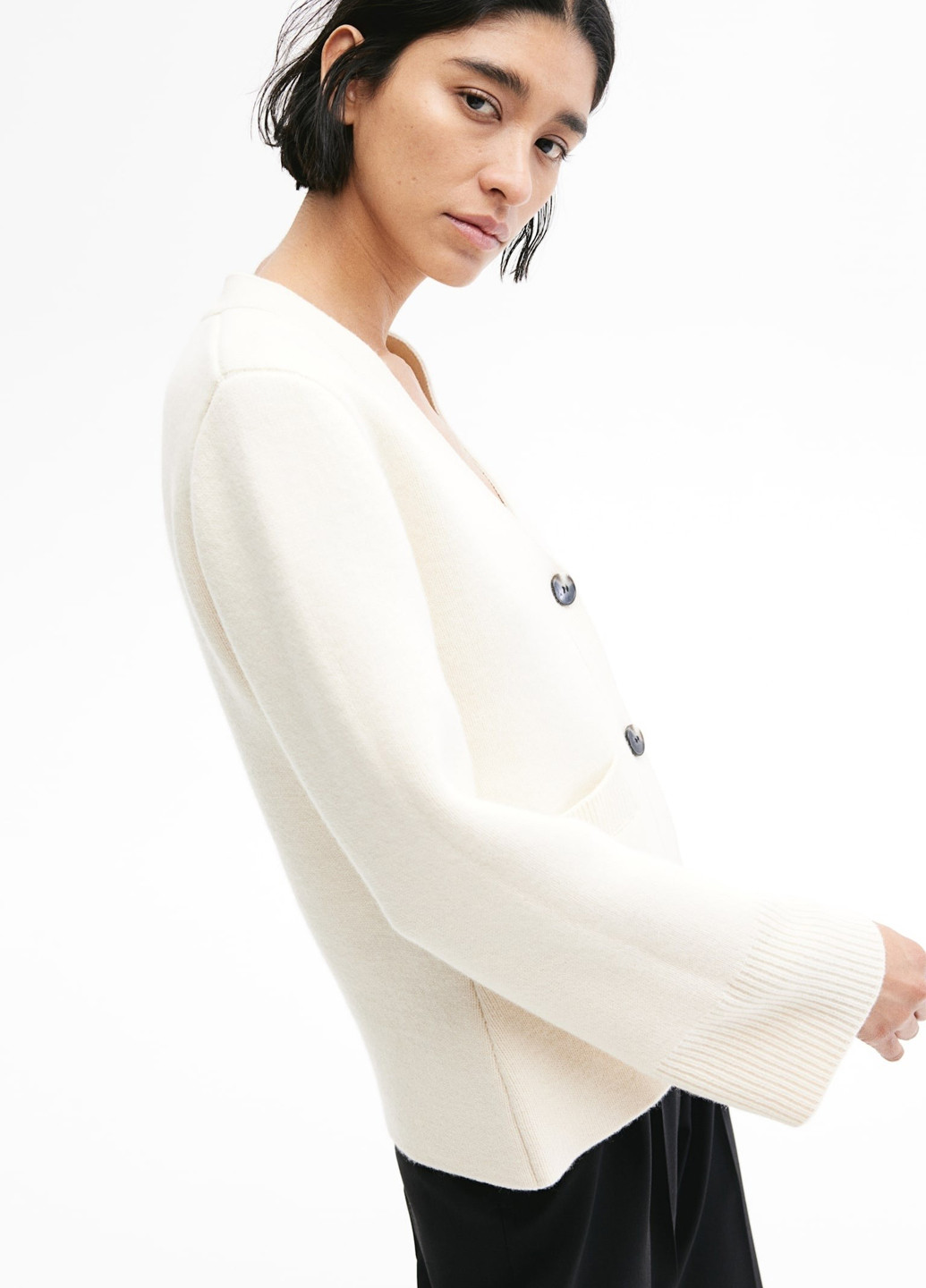 Кремовый демисезонный кардиган H&M