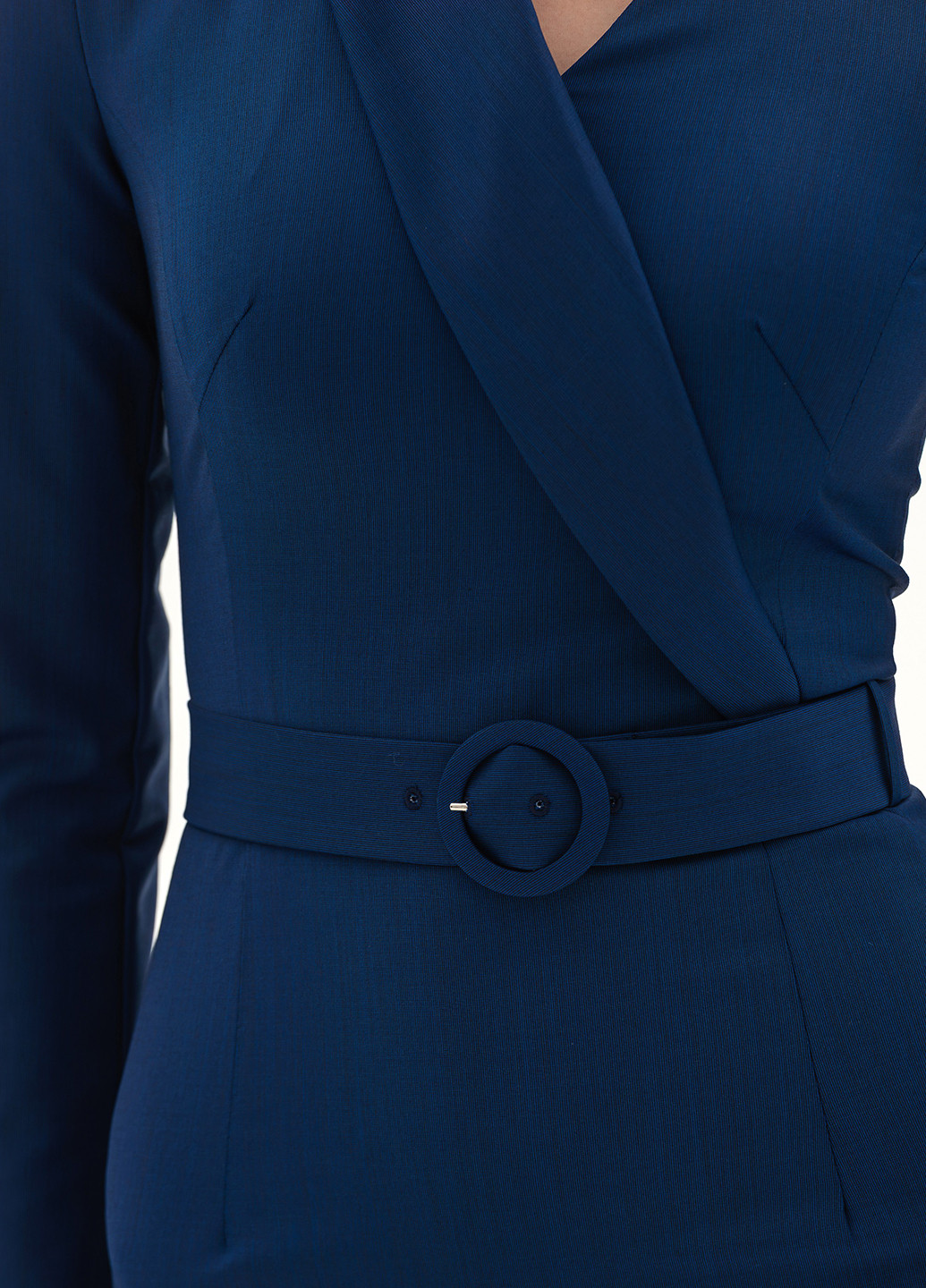 Индиго кэжуал платье на запах, футляр BGL однотонное