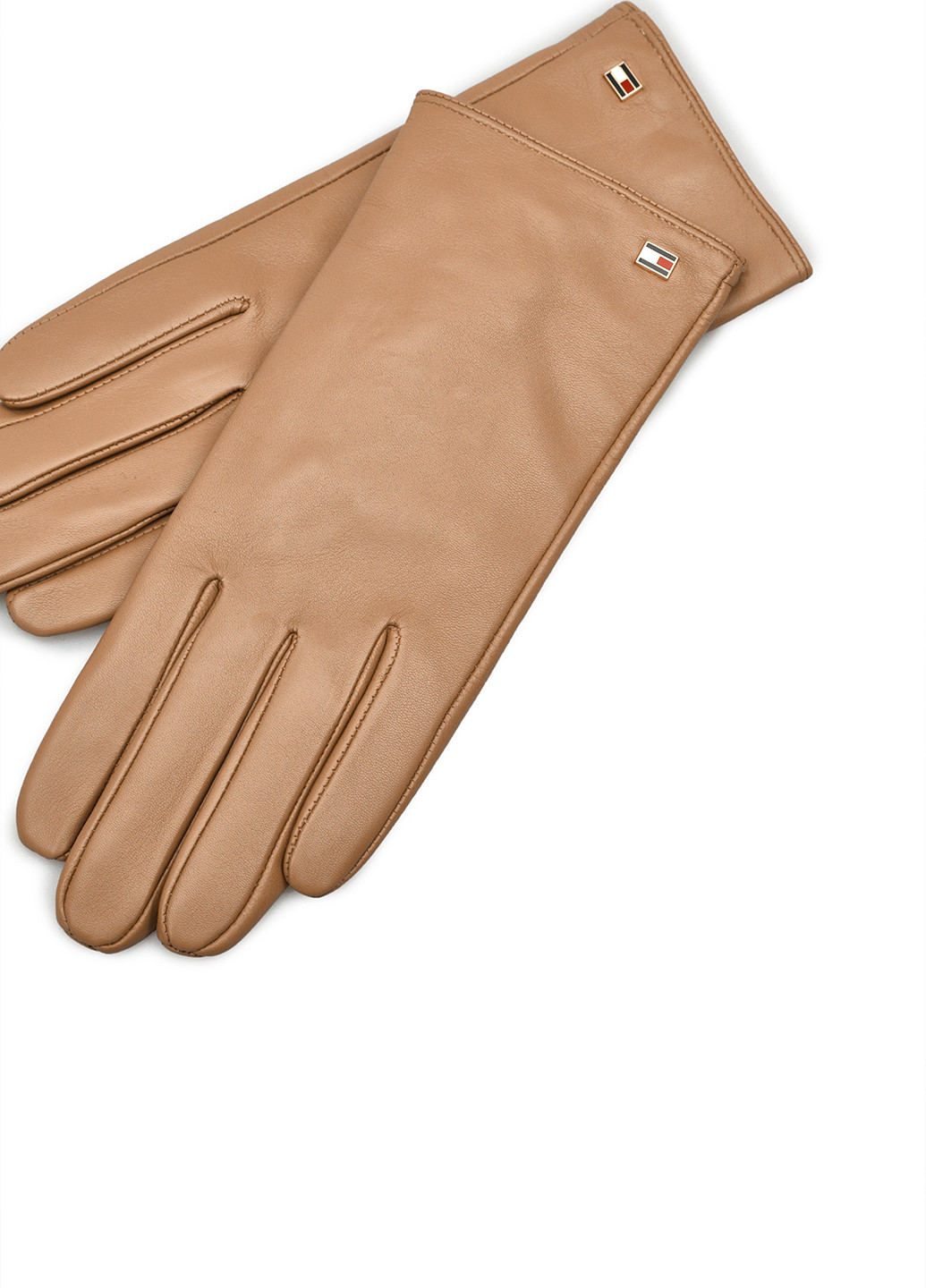 Перчатки Tommy Hilfiger однотонные бежевые кэжуалы натуральная кожа
