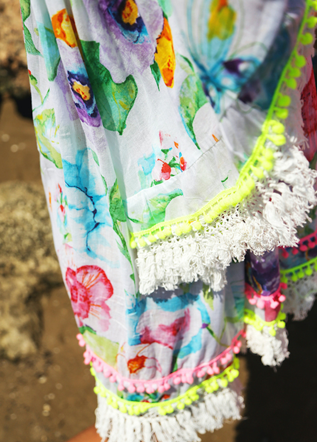 Комбинированное кэжуал платье а-силуэт Anastasea с цветочным принтом