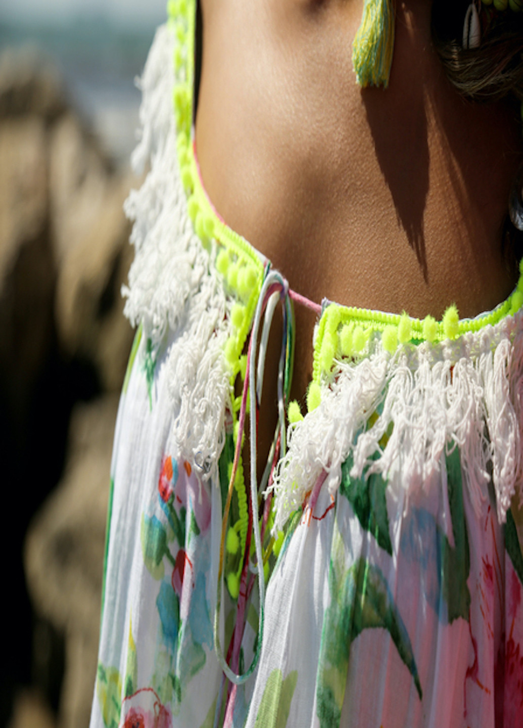 Комбинированное кэжуал платье а-силуэт Anastasea с цветочным принтом