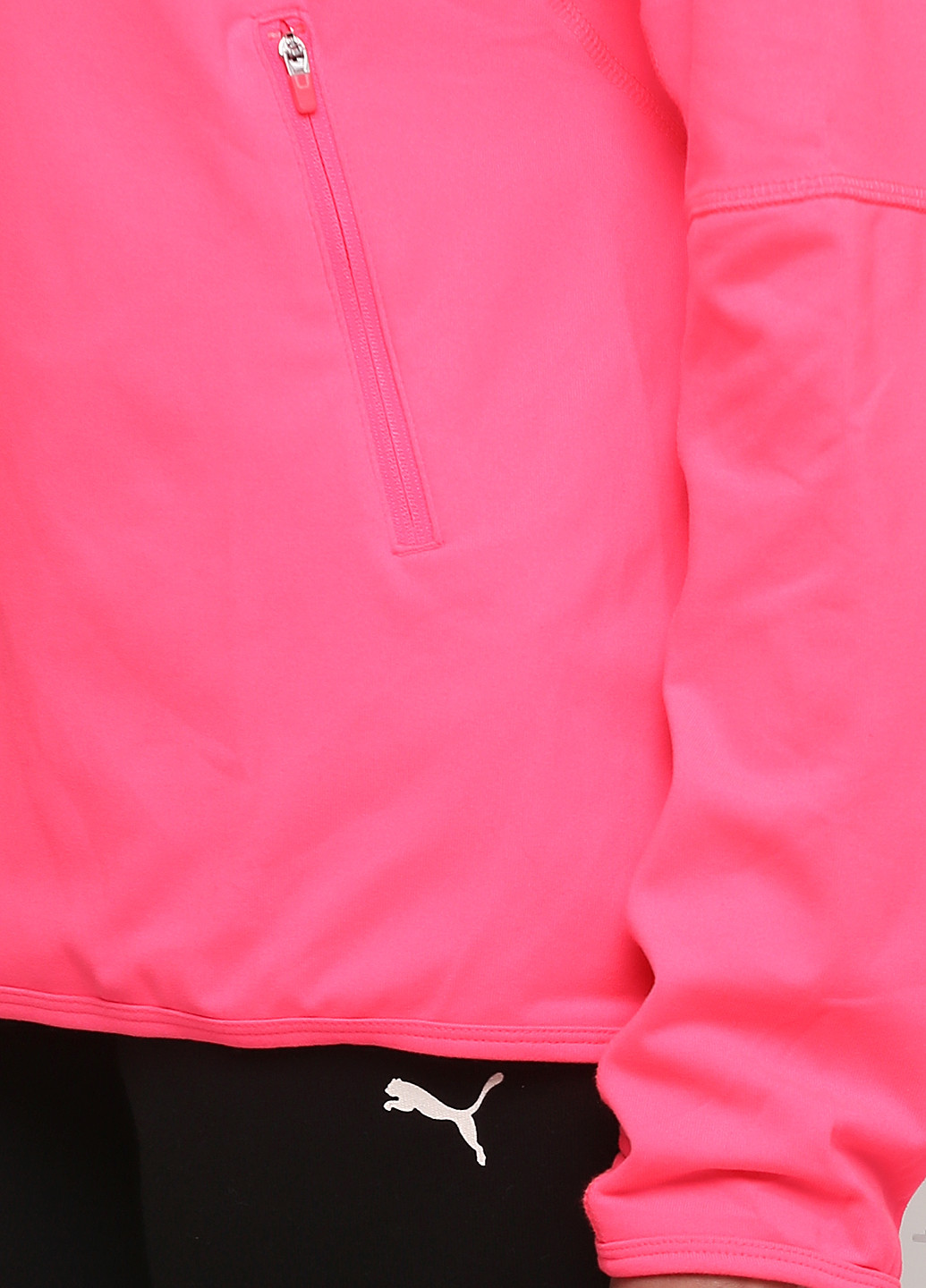 Кофта H&M однотонная кислотно-розовая спортивная полиэстер