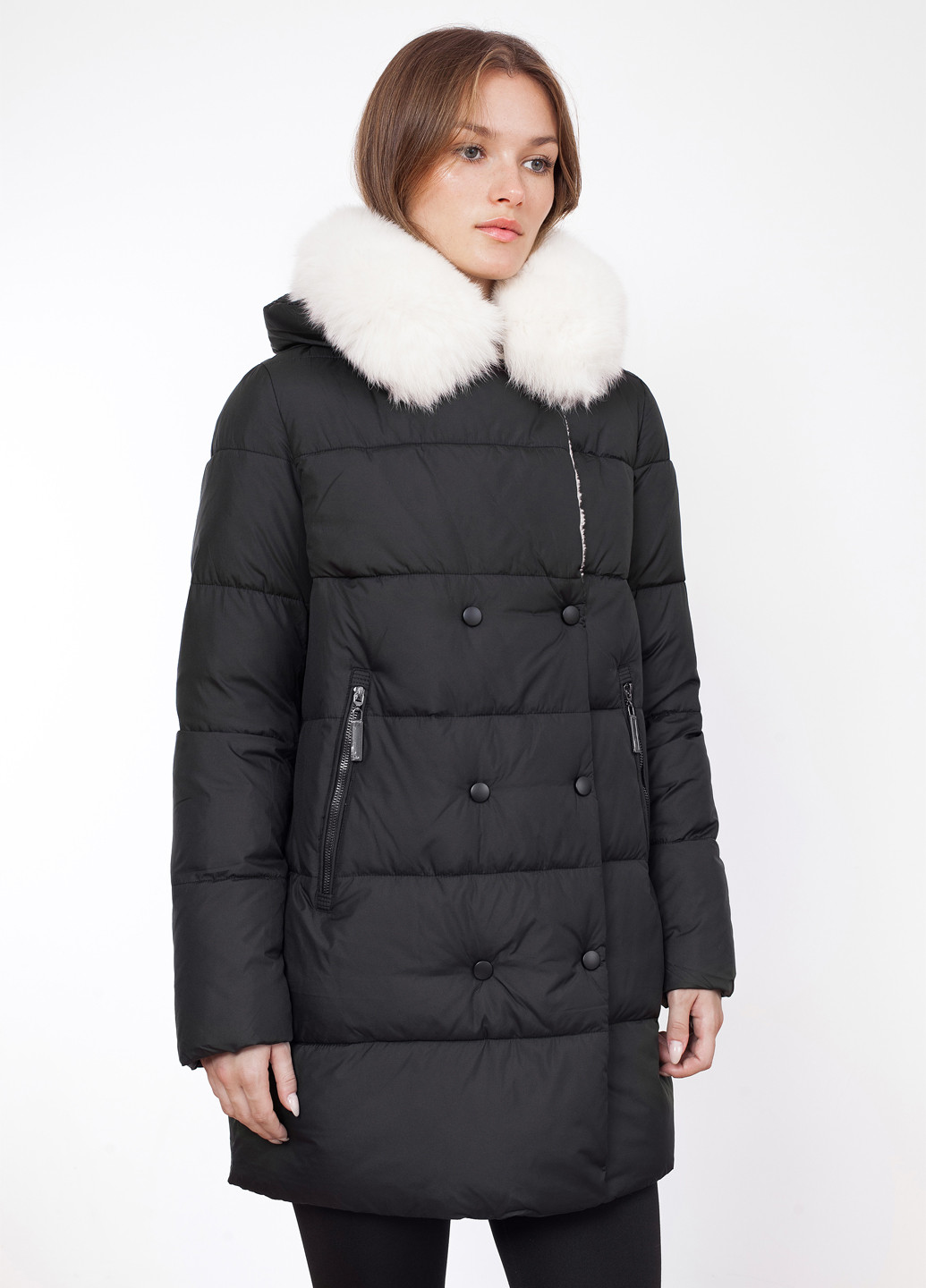 Чорна зимня куртка Qarlevar