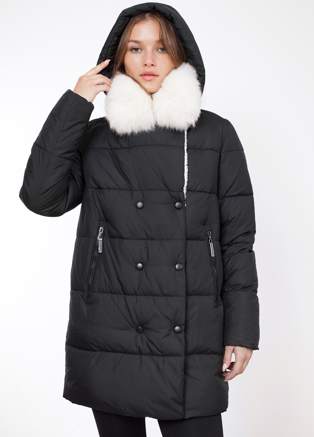 Чорна зимня куртка Qarlevar