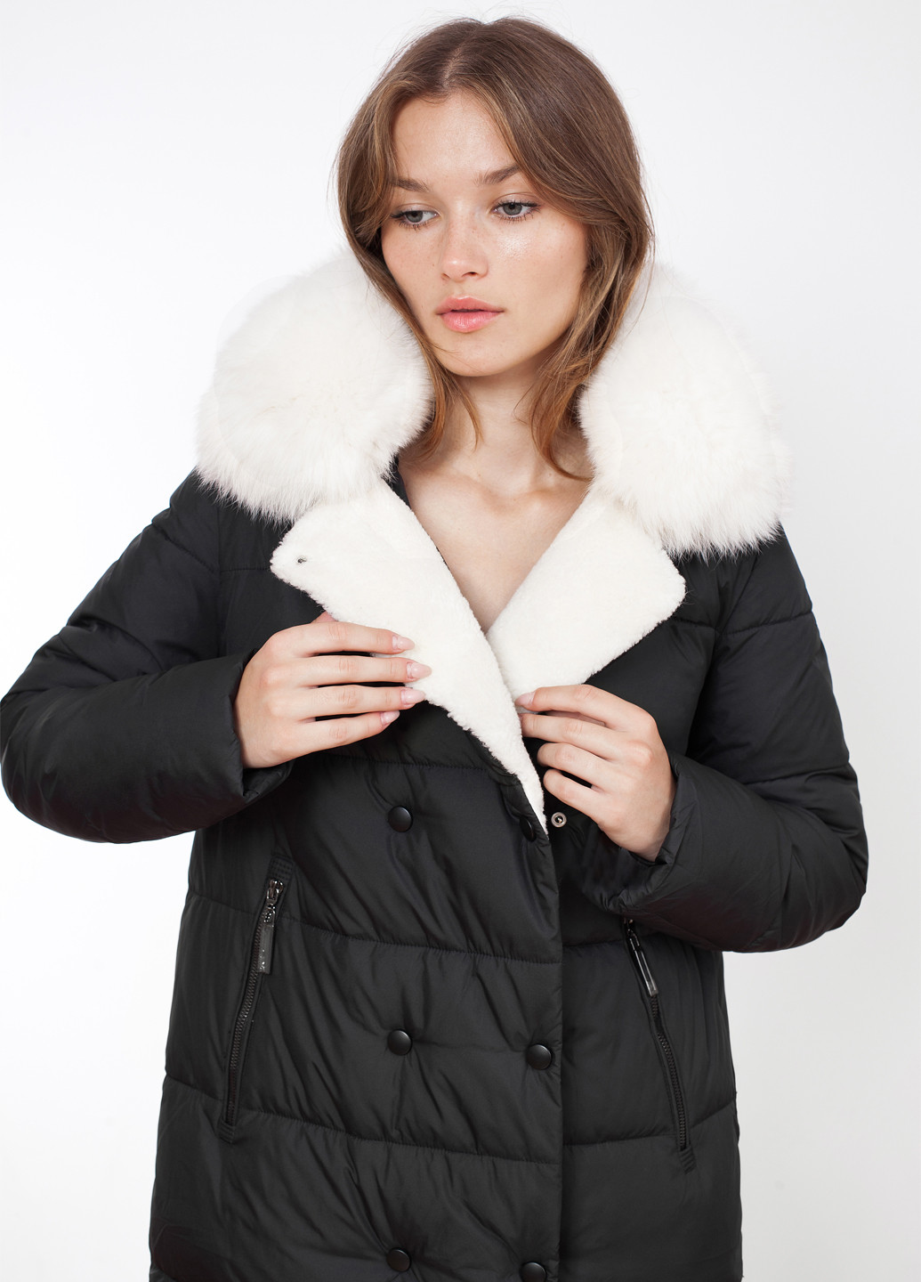 Чорна зимня куртка Qarlevar