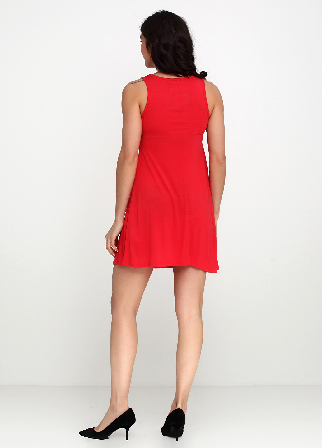 Красное кэжуал платье Terranova однотонное