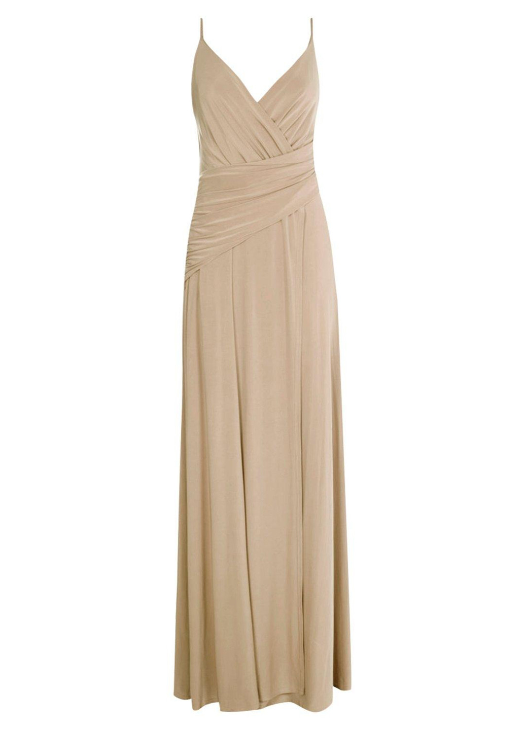 Світло-бежева вечірня сукня в стилі армпір, з відкритою спиною Boohoo однотонна