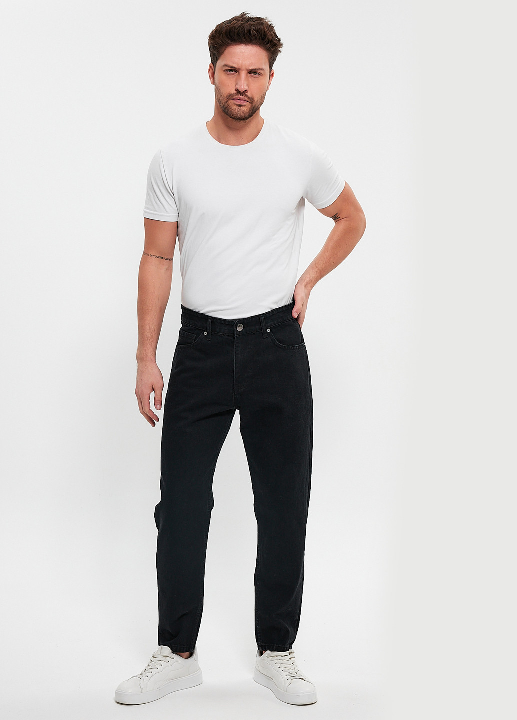 Черные демисезонные мом фит джинсы Trend Collection