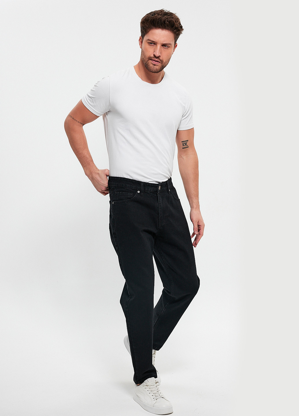 Черные демисезонные мом фит джинсы Trend Collection