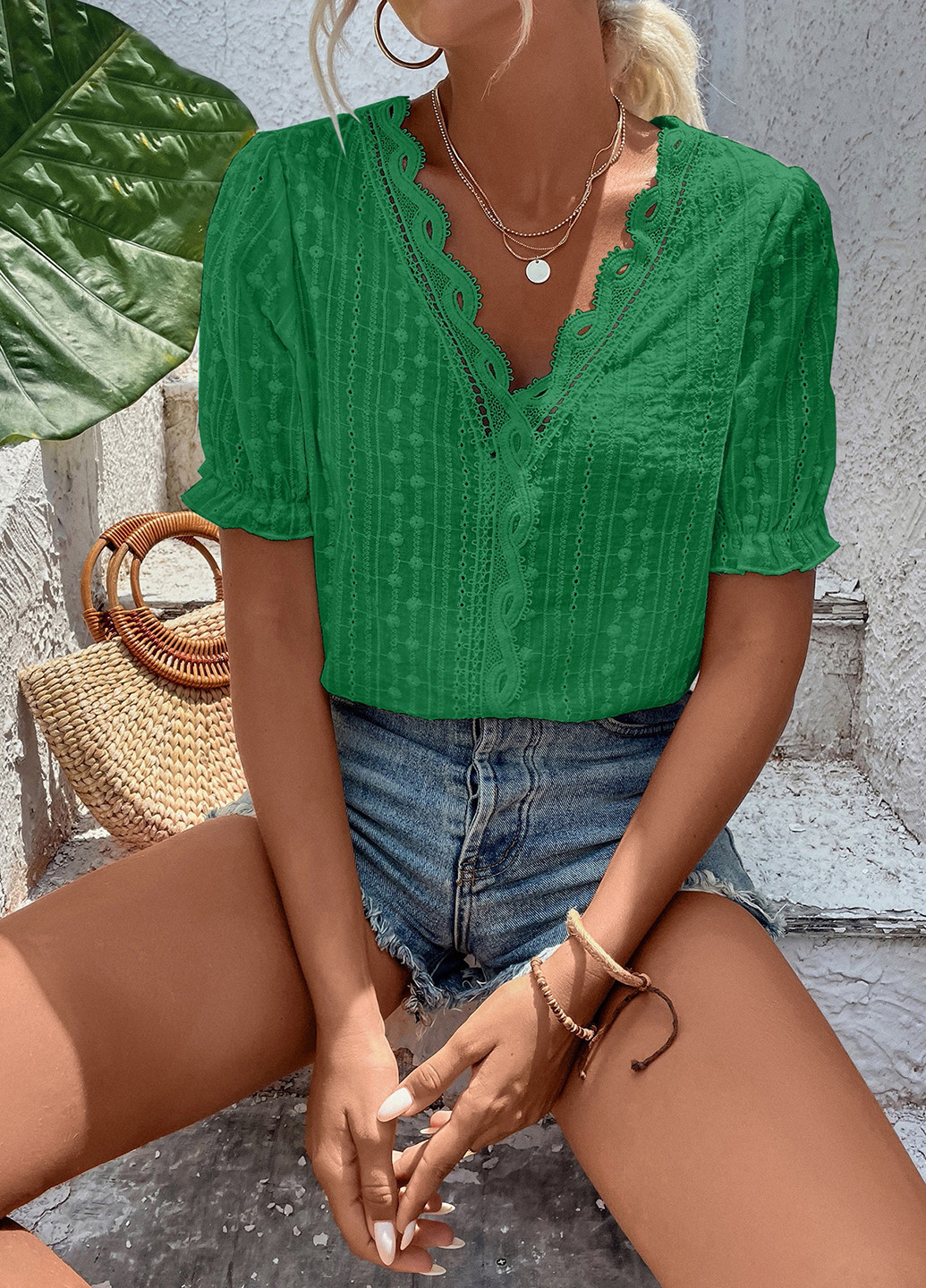 Зелёная блуза SHEIN