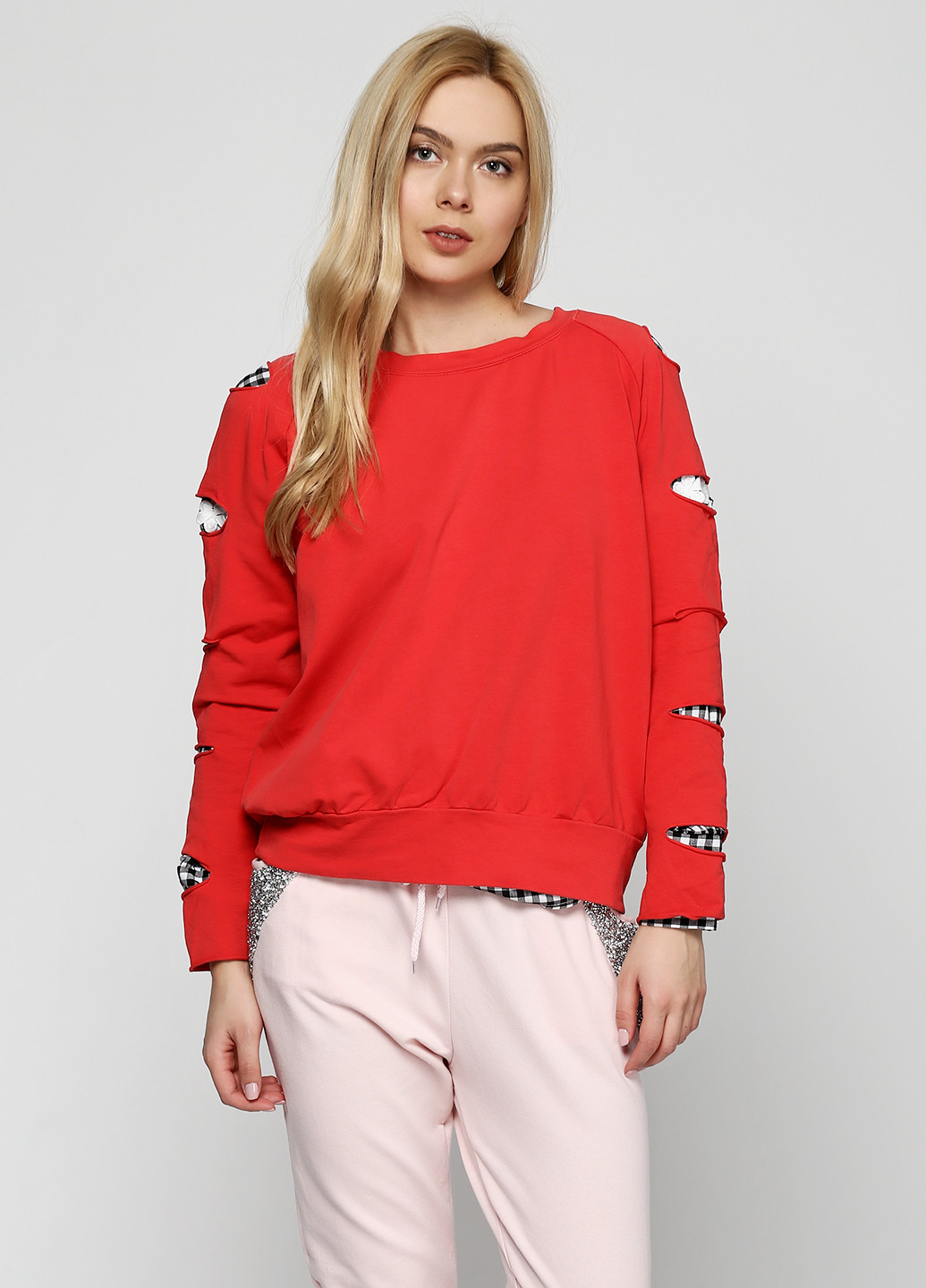 Красный демисезонный комплект (реглан, блуза) Lumina