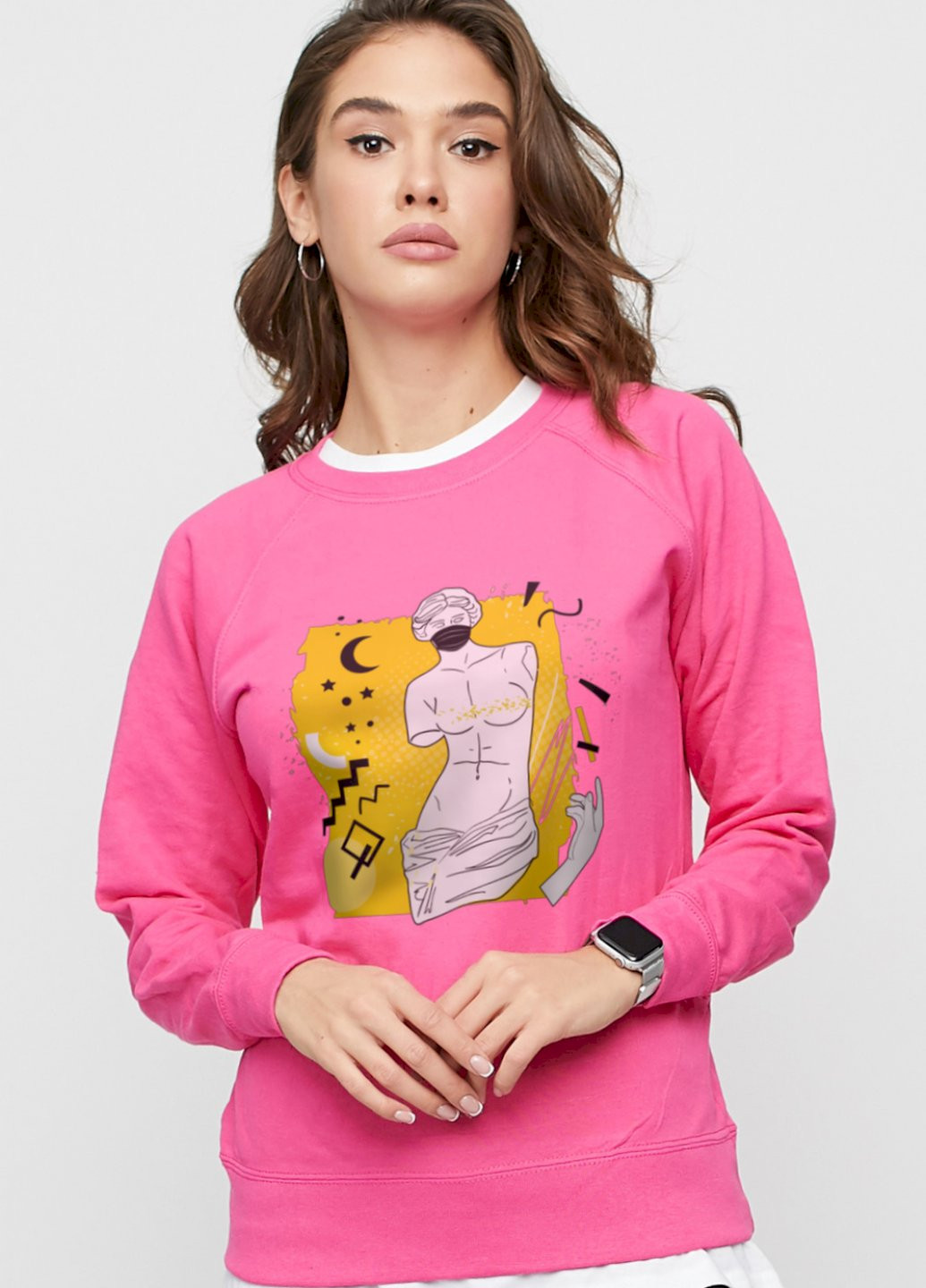 Розовый свитшот женский /no flis/ YAPPI рисунок (251374678)