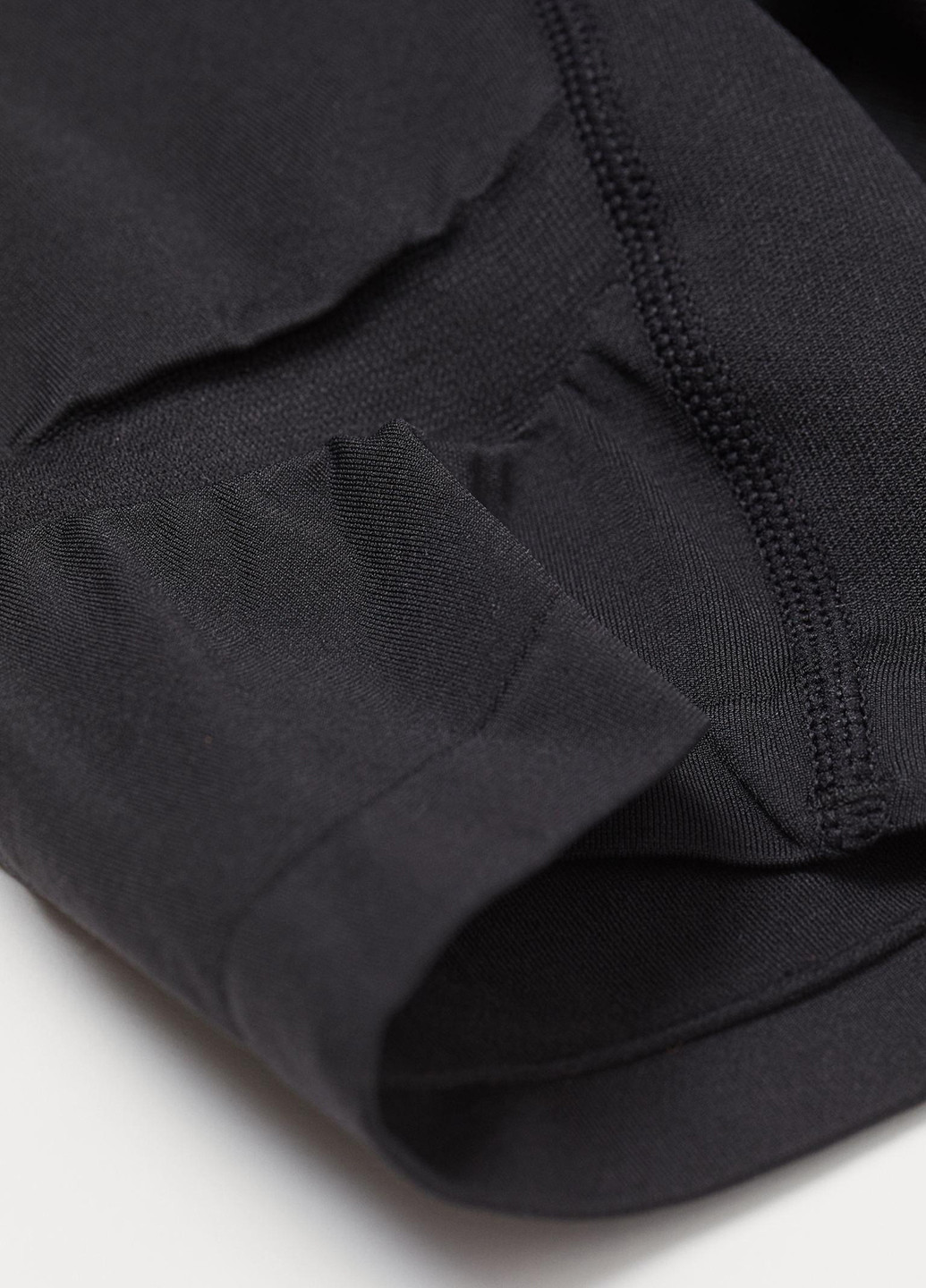 Трусы H&M трусики-шорты однотонные чёрные спортивные полиамид