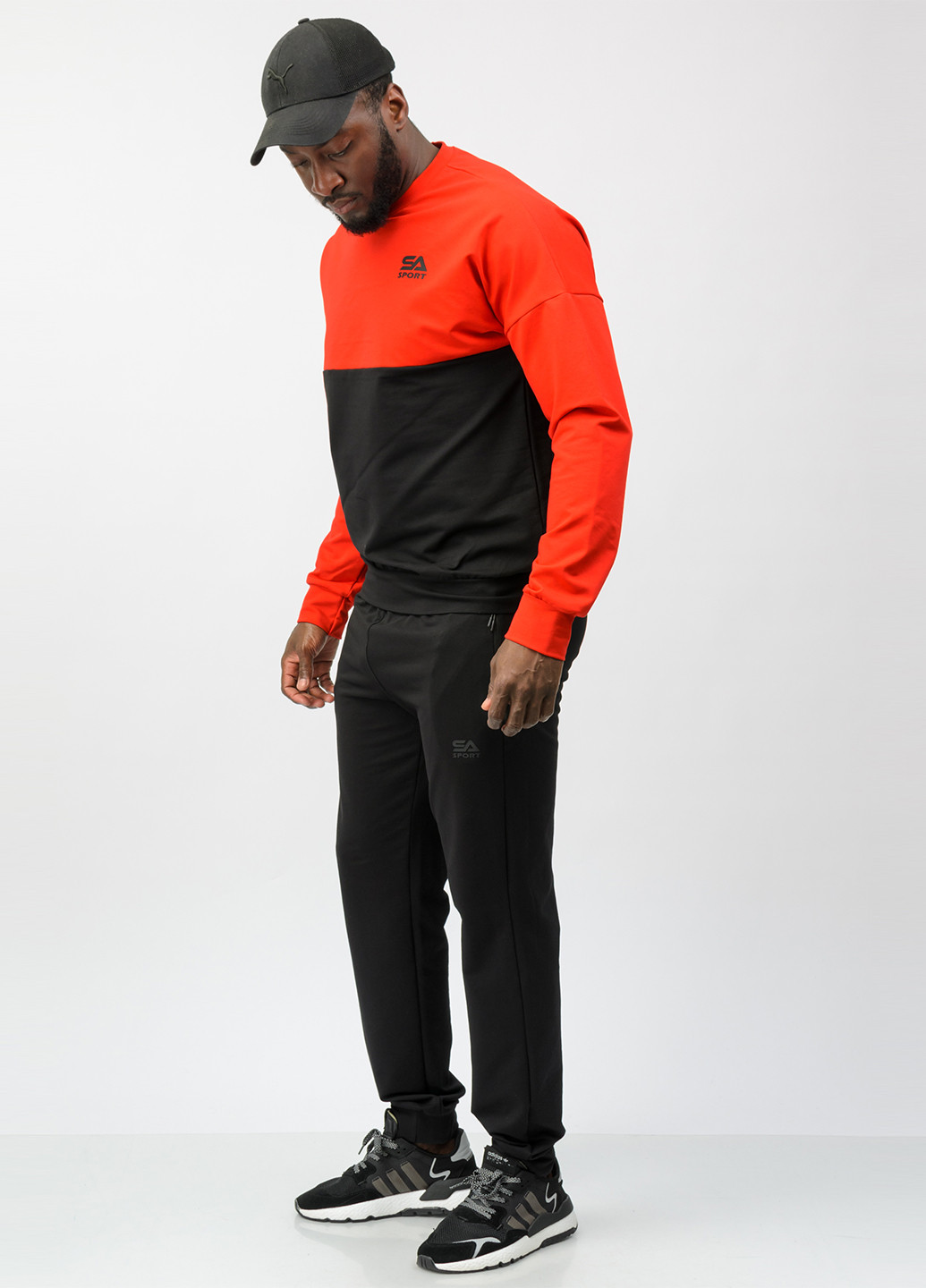 Красный демисезонный костюм (свитшот, брюки) брючный SA-sport
