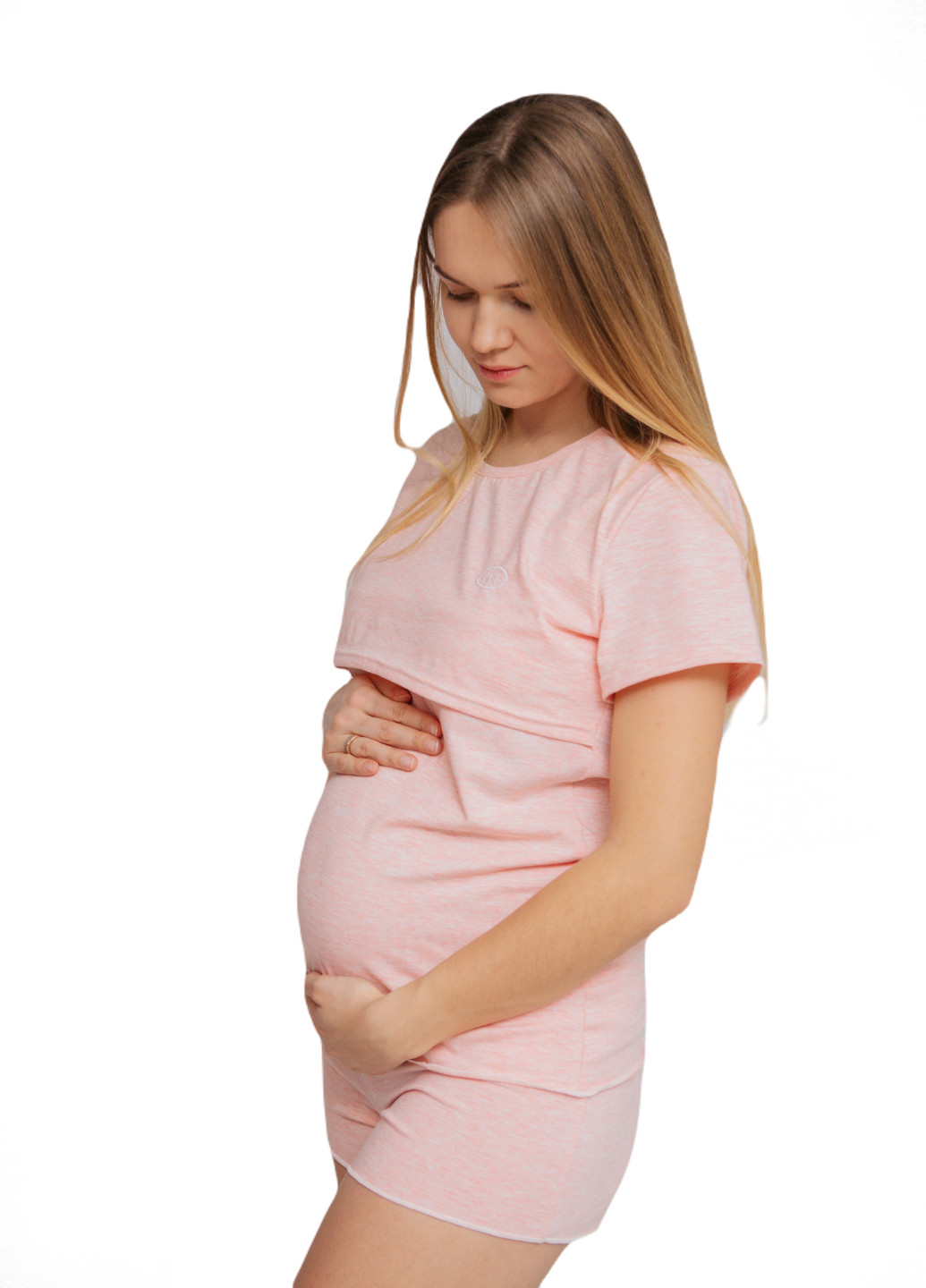 Розовая всесезон 88296028829(55)06 пижама для беременных и кормящих с секретом для кормления (футболка + шорты) розовая футболка + шорты HN Рита