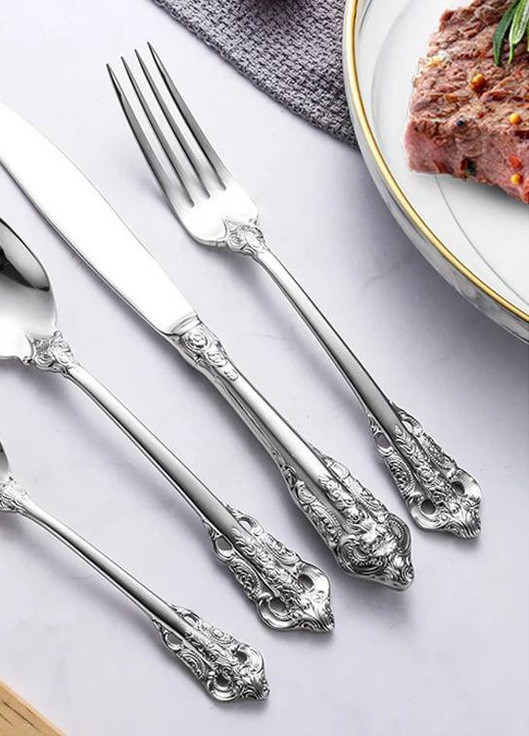 Набір столових приладів Vintage на 1 персону Сріблястий Home (254894808)