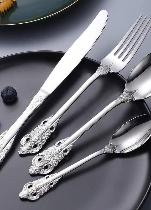 Набір столових приладів Vintage на 1 персону Сріблястий Home (254894808)