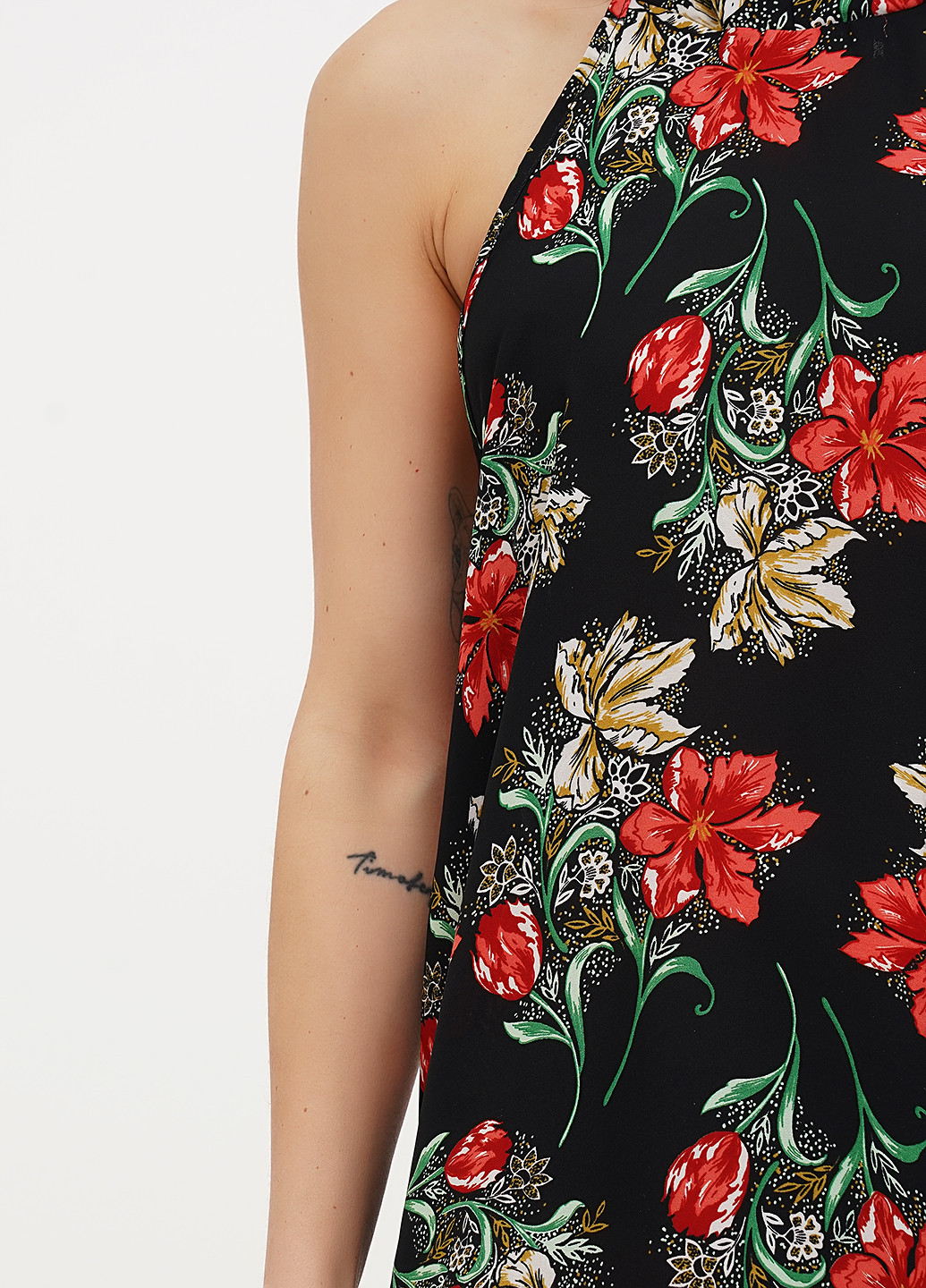 Чорна кежуал сукня а-силует Vicolo з квітковим принтом
