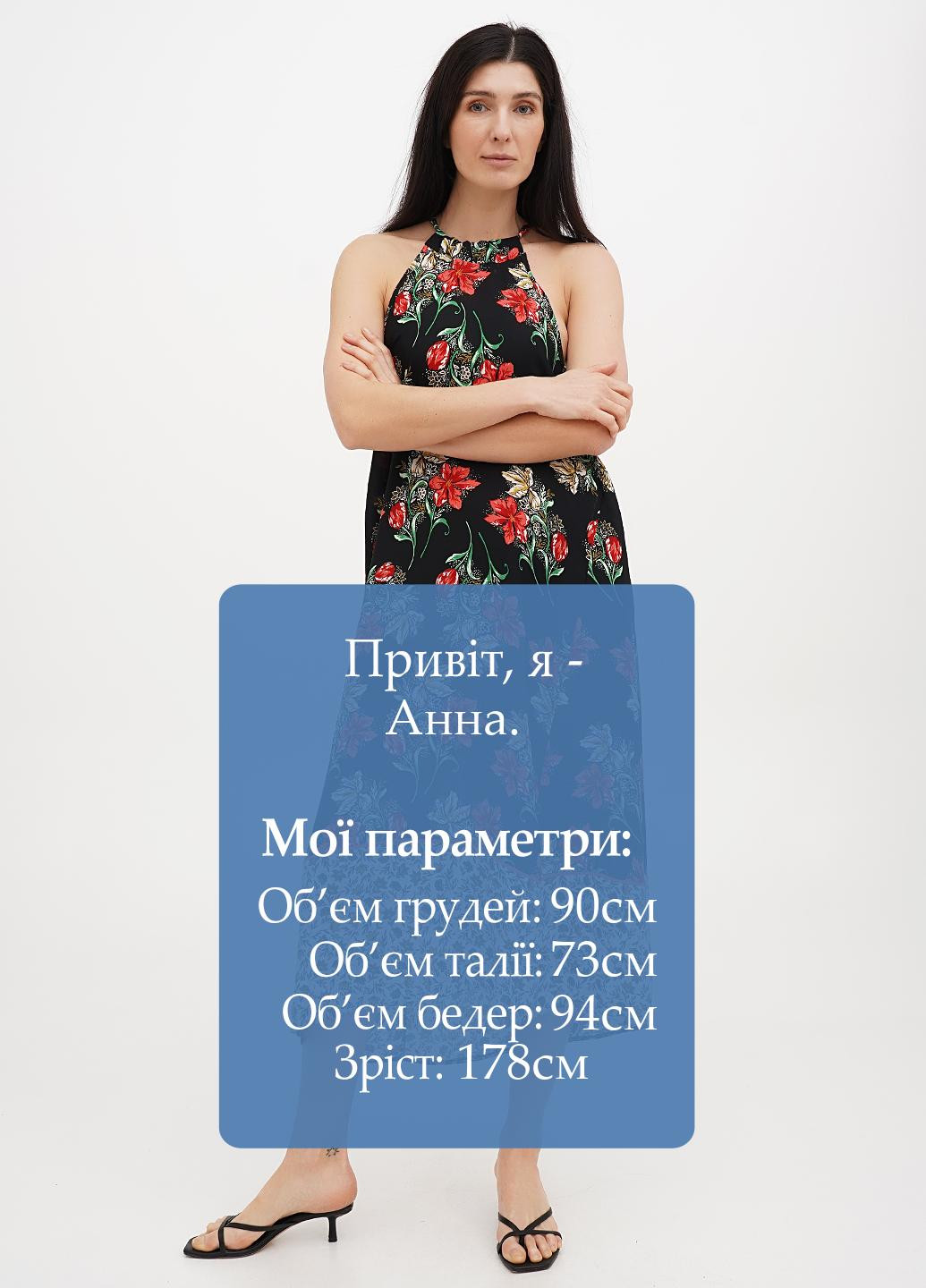 Чорна кежуал сукня а-силует Vicolo з квітковим принтом