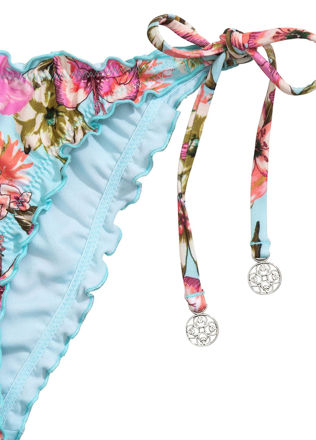 Голубой купальные трусики-плавки с цветочным принтом H&M