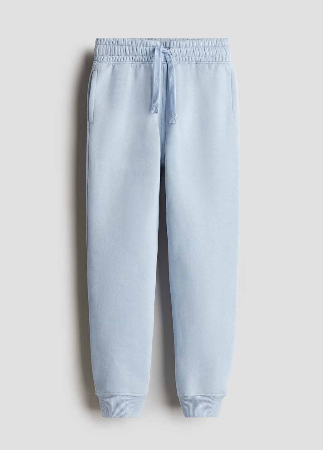Светло-голубые кэжуал демисезонные брюки джоггеры H&M