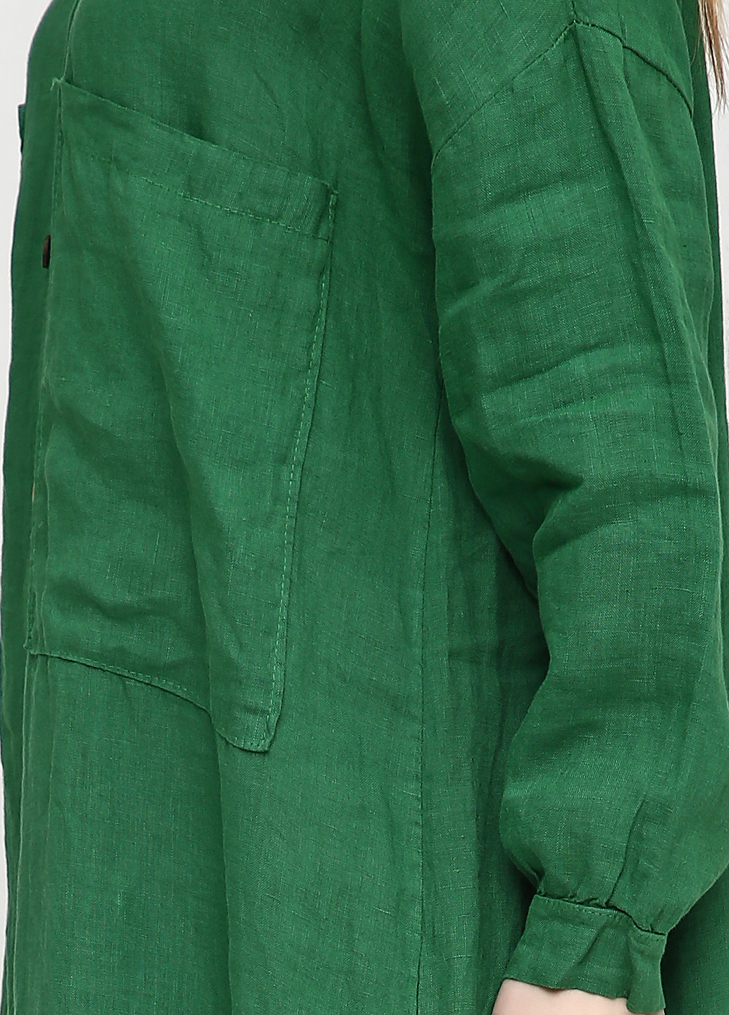 Зеленое кэжуал платье Micok однотонное