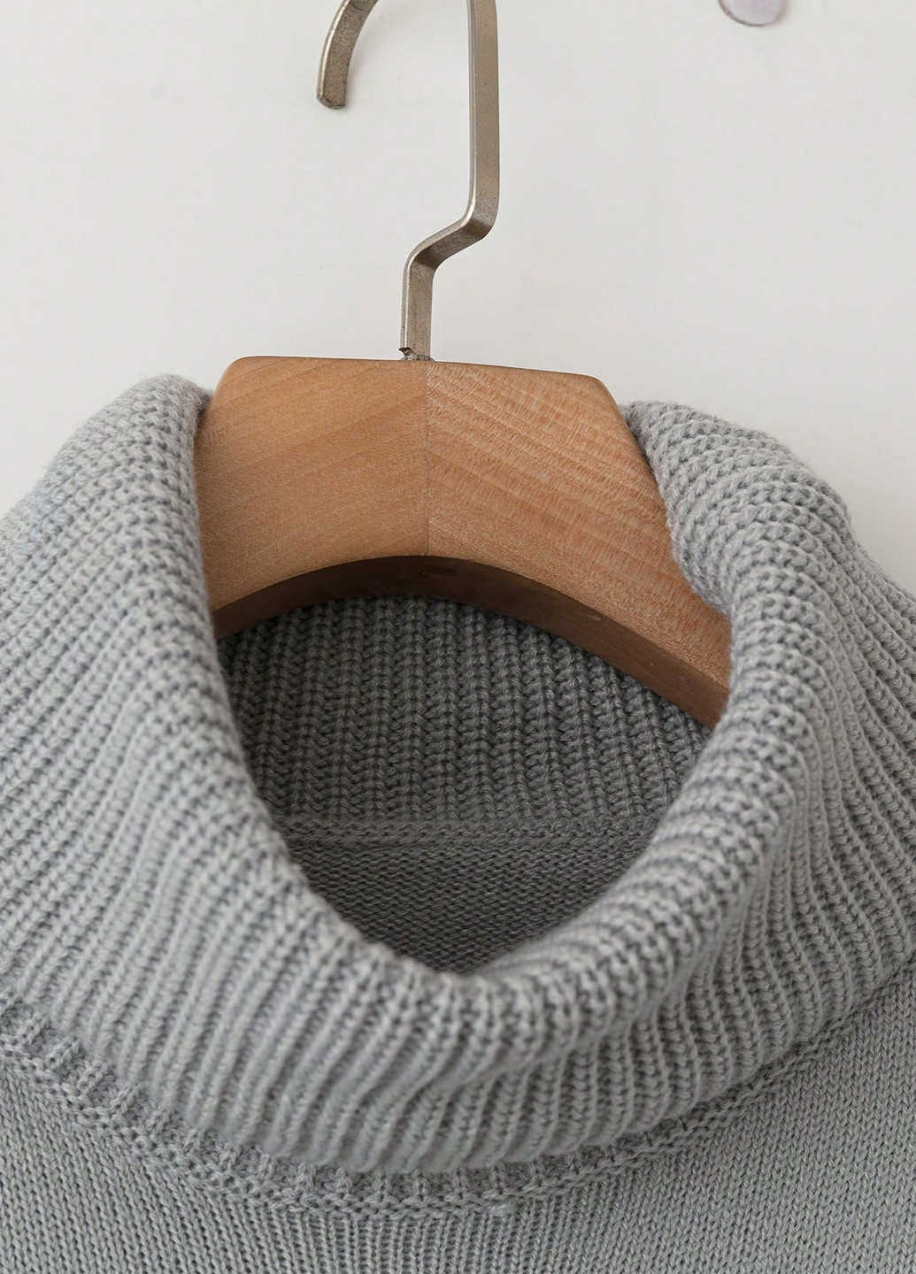 Серое кэжуал платье платье-свитер SHEIN однотонное