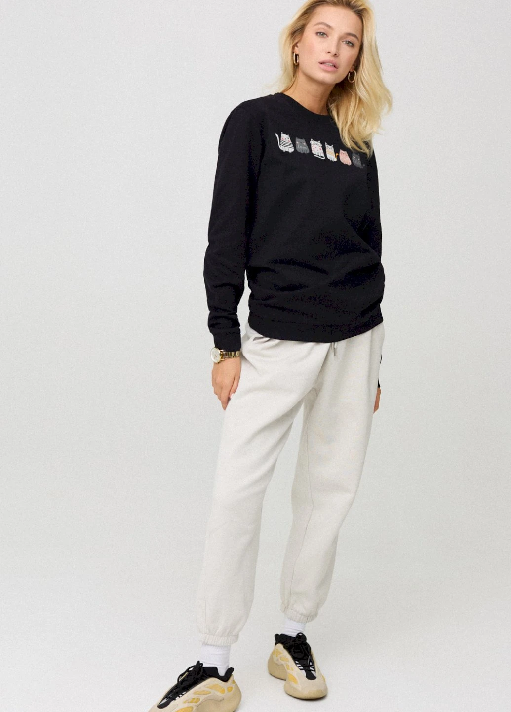 Чорний свитшот женский oversize /no flis/ YAPPI (254658792)