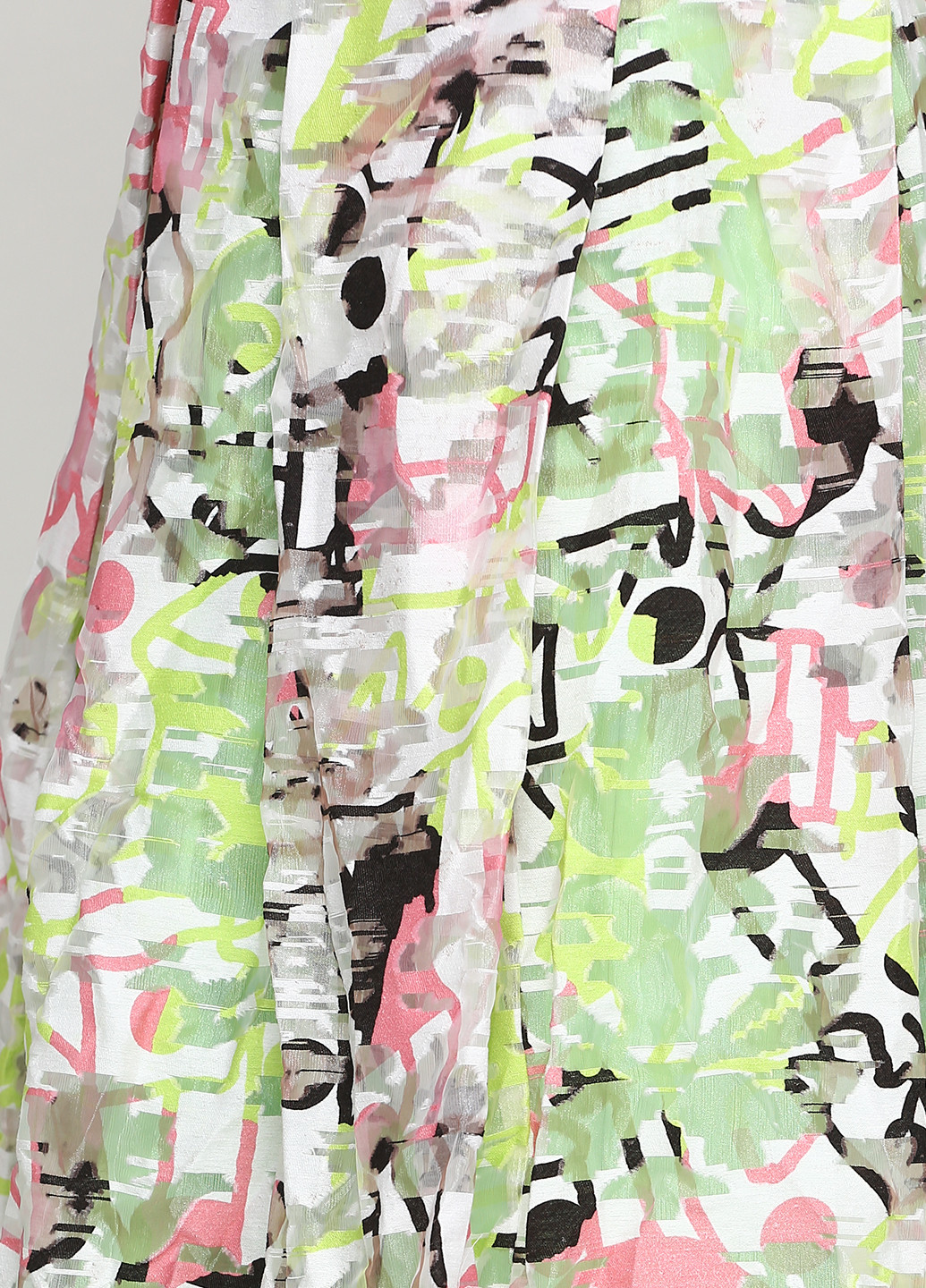Светло-зеленая кэжуал с абстрактным узором юбка Andre Tan клешированная