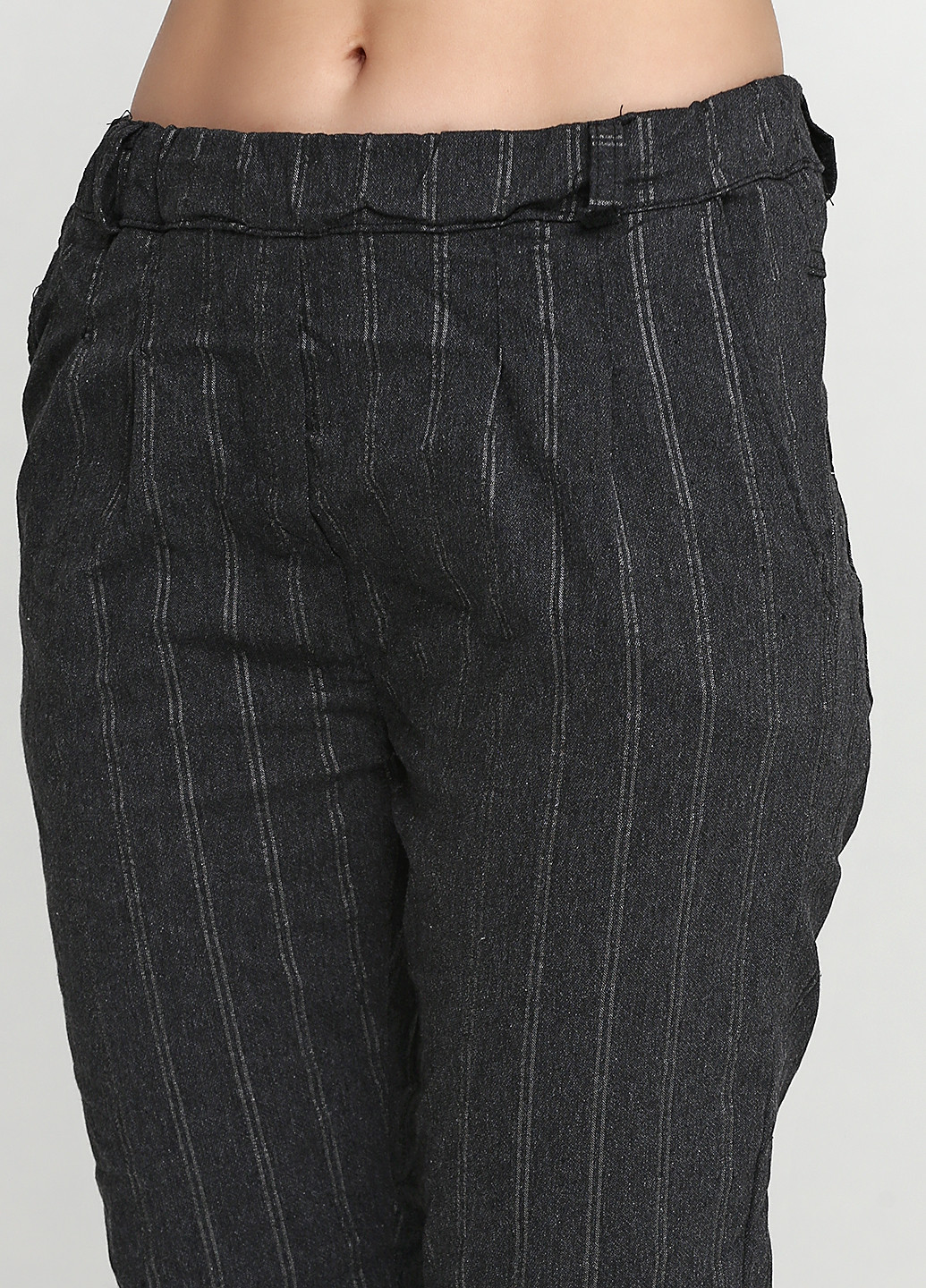Темно-серые кэжуал демисезонные зауженные брюки Mooili