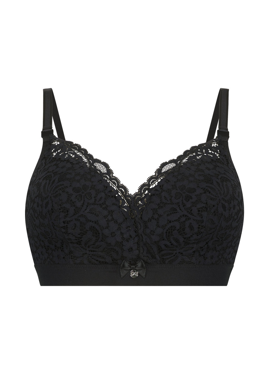 Чёрный бюстгальтер для беременных и кормящих мам Hunkemoller без косточек полиамид, кружево