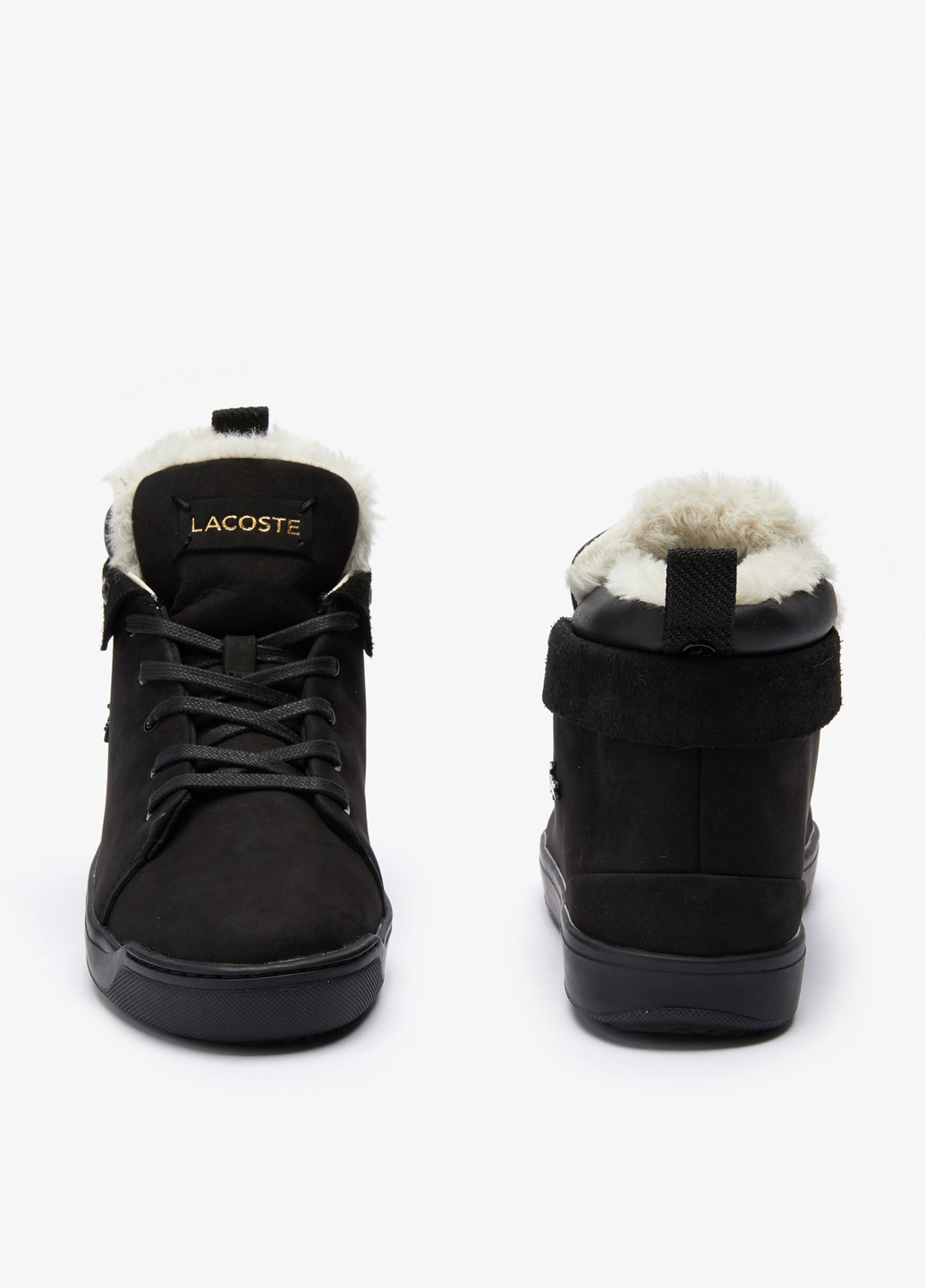 Осенние ботинки Lacoste с логотипом из натурального нубука