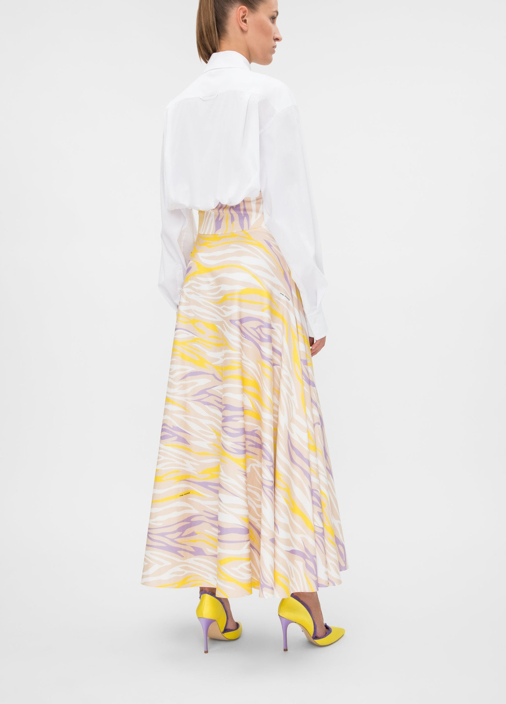 Светло-бежевая кэжуал с абстрактным узором юбка Dafna May