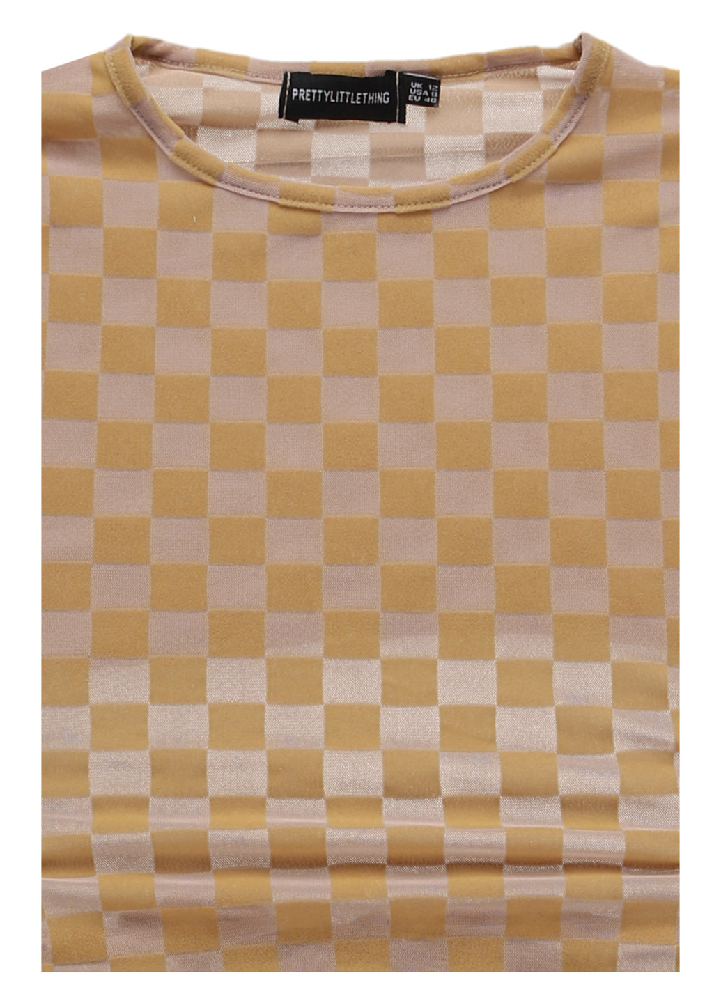 Бежева кежуал сукня з відкритою спиною PrettyLittleThing в клітинку