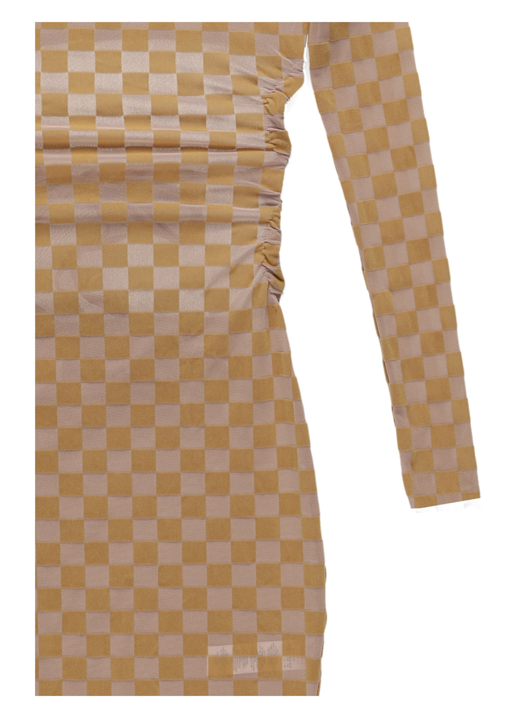 Бежева кежуал сукня з відкритою спиною PrettyLittleThing в клітинку