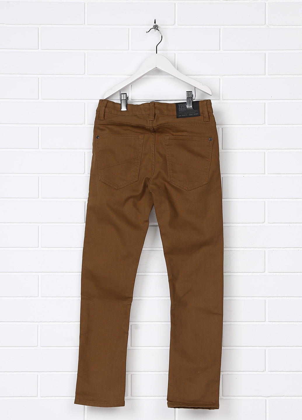Горчичные демисезонные со средней талией джинсы H&M
