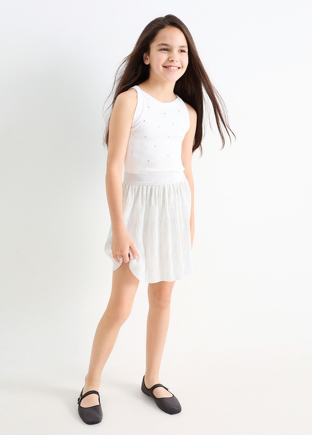 Белый летний комплект (топ, юбка) C&A