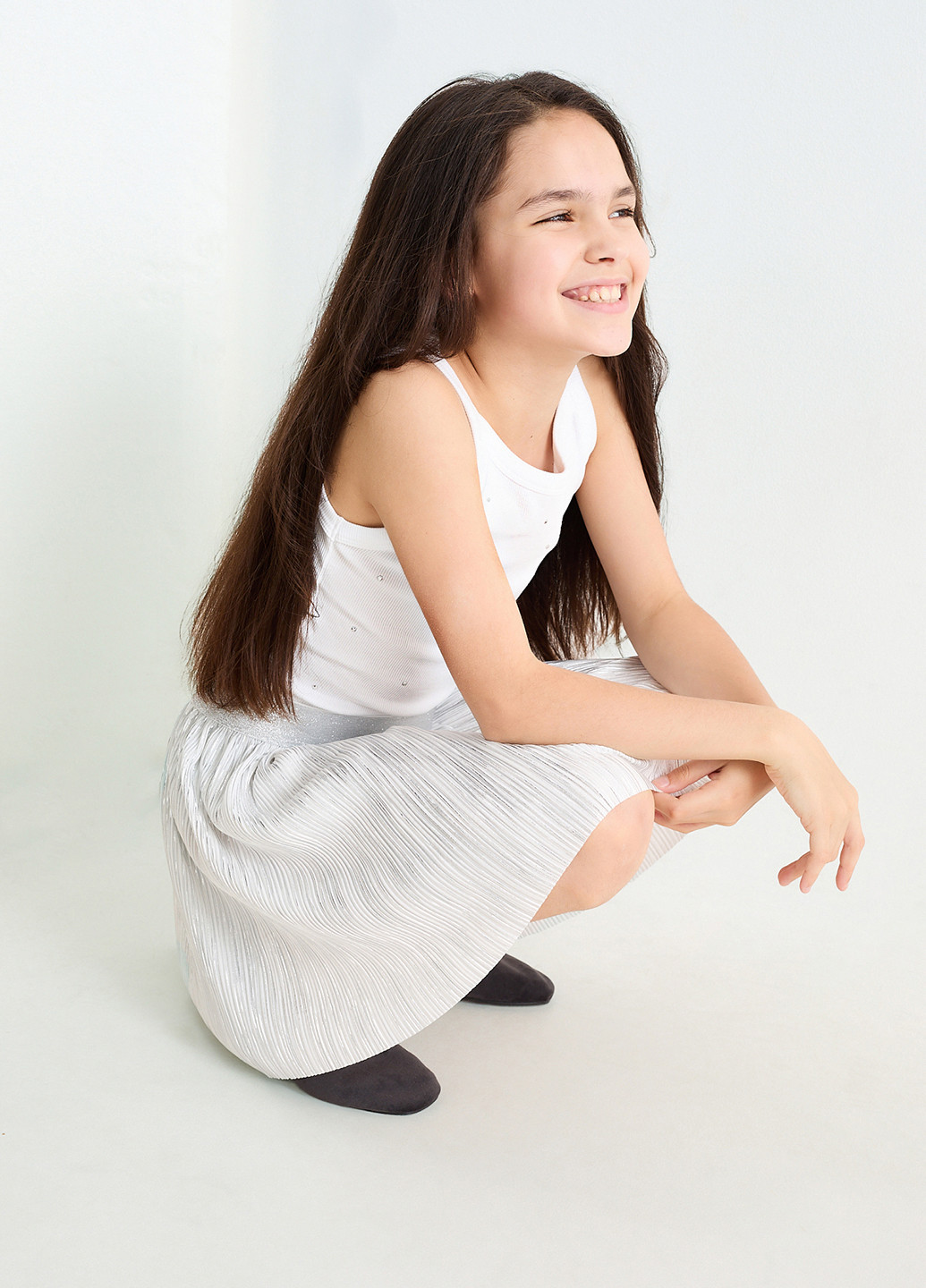 Белый летний комплект (топ, юбка) C&A