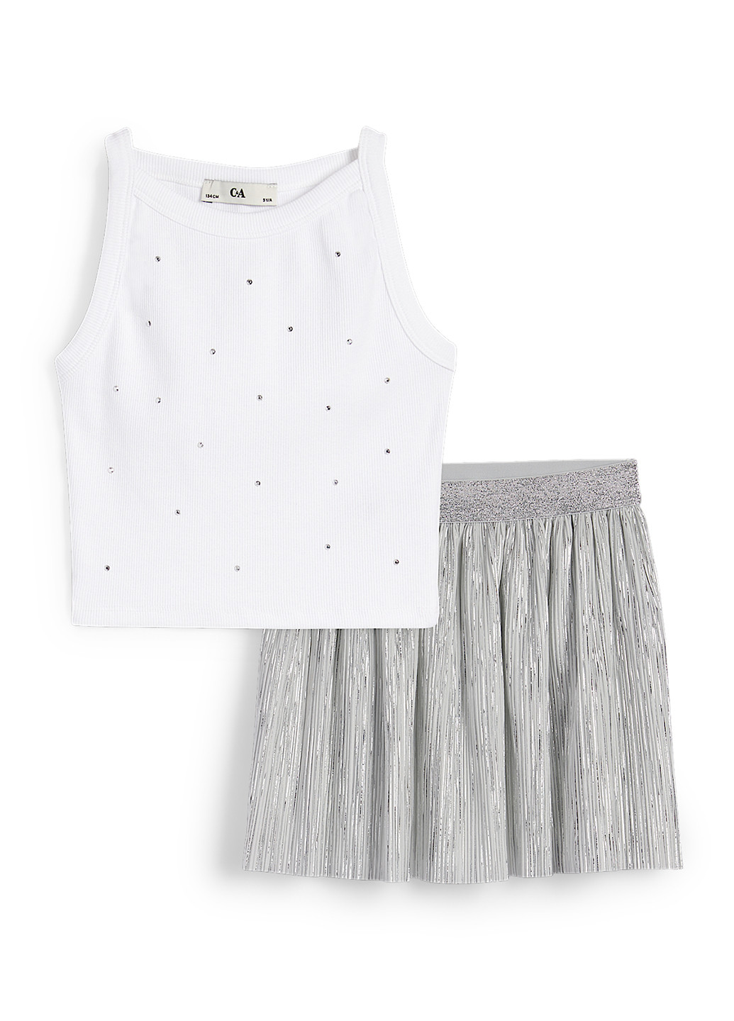 Белый летний комплект (топ, юбка) C&A