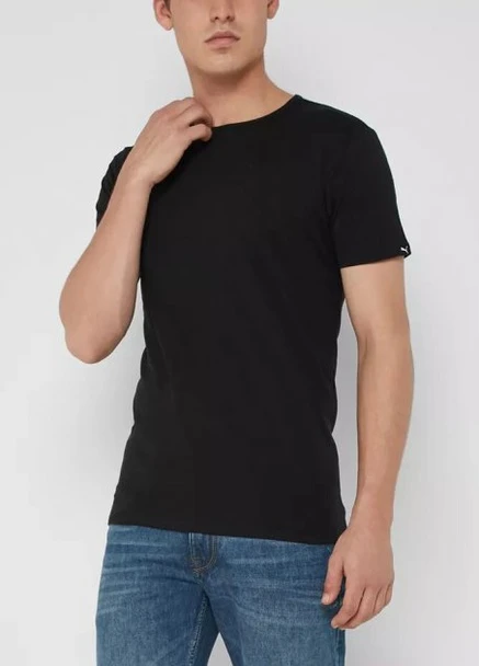 Чорна футболка basic men's crew neck t-shirt 2p 90730701 xl 2 шт black (8718824591902) Puma