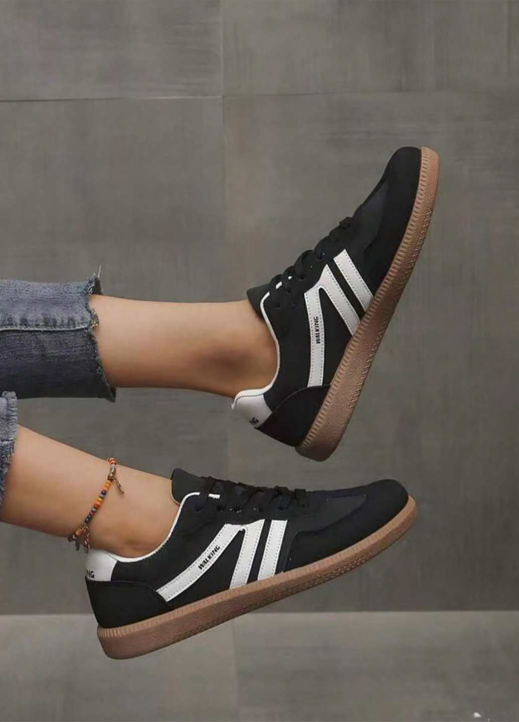Кроссовки SHEIN чёрно-белые демисезоны (365957443)