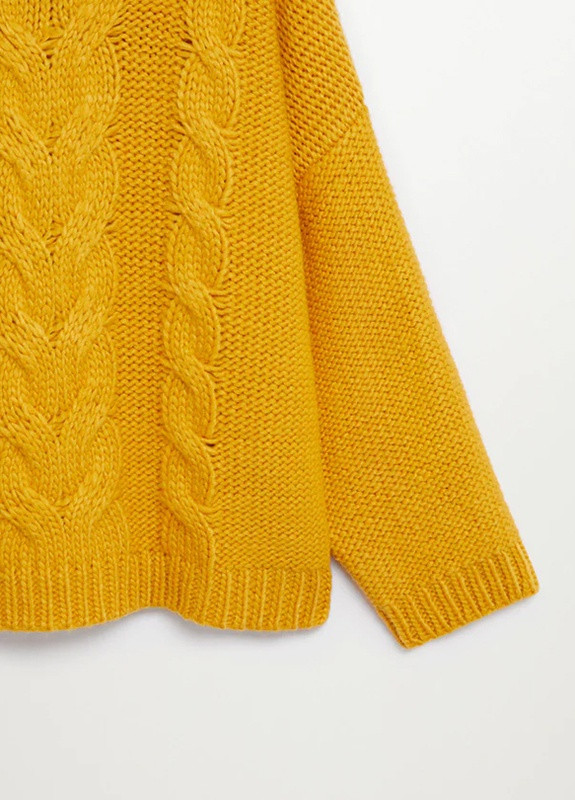 Жовтий зимовий в'язаний светр для дівчинки Mango