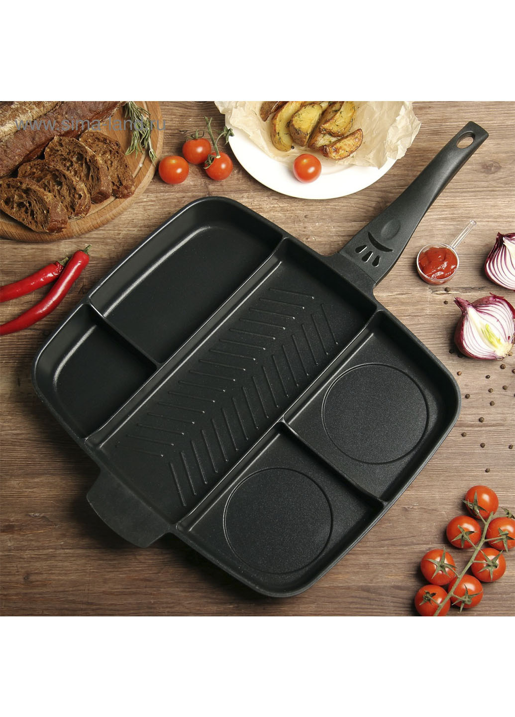 Сковорода гриль з антипригарним покриттям на 5 секцій Magic Pan XO (253151713)