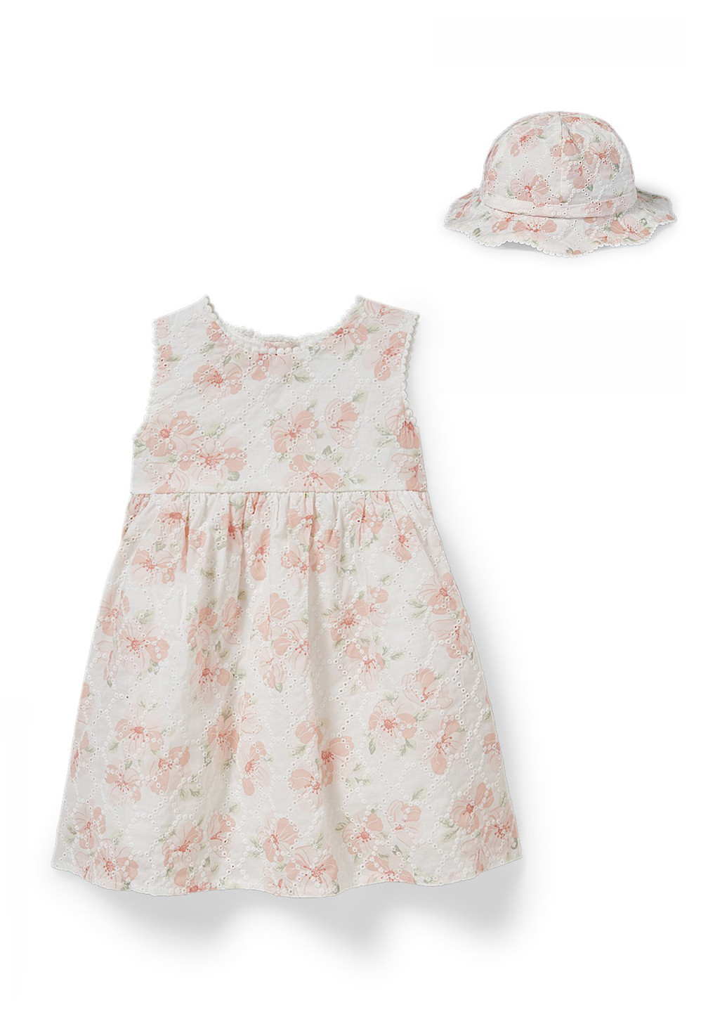 Білий літній комплект (сукня, панама) C&A