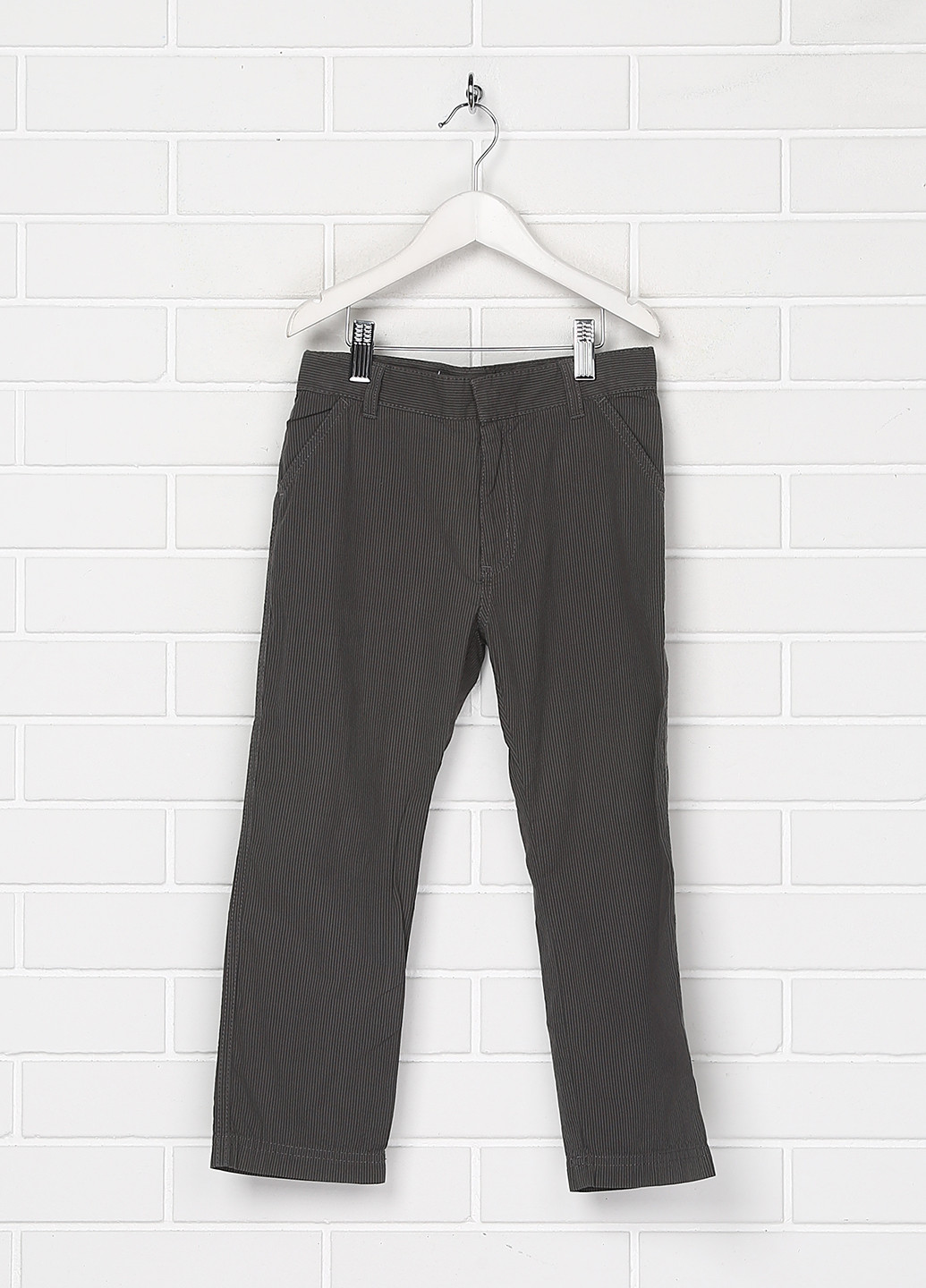 Серые кэжуал демисезонные прямые брюки Petit Bateau