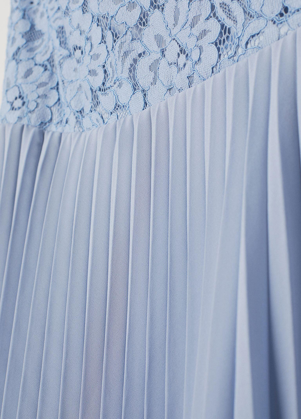 Світло-блакитна коктейльна плаття плісована, кльош H&M однотонна