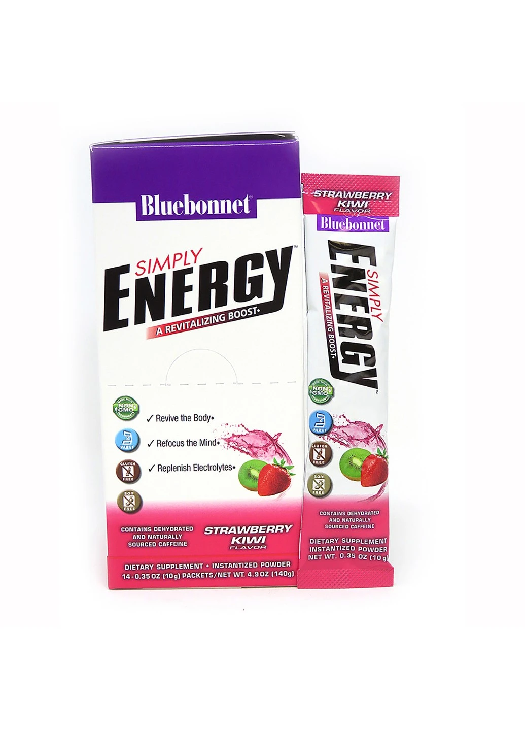Энергетический напиток в порошке, Вкус Клубники и Киви,, Simply Energy Grape, 15 Bluebonnet Nutrition (255408128)